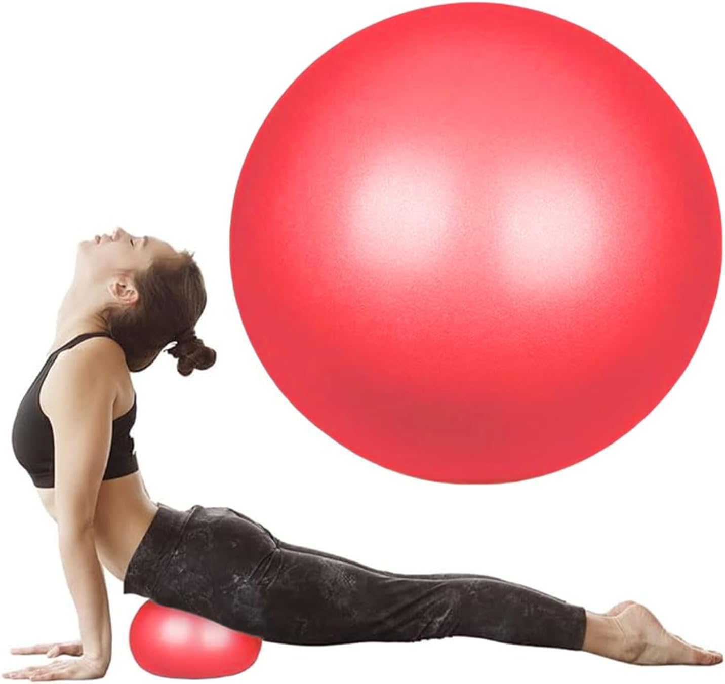 flintronic 25 cm mini pilatesbal, kleine anti-burst oefenbal voor yoga, pilates, balans, fysiotherapie, stretching en core fitness - inclusief stabiliteitsbal workoutgids
