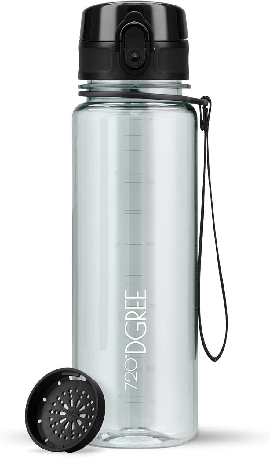 720°DGREE uberBottle Drinkfles, waterfles + fruitzeef, 350 ml, 500 ml, 650 ml, 1 l, 1,5 l, 2 l, BPA-vrij, waterdicht, lekvrij, herbruikbaar, licht, ideaal voor school, sport, fitness, fitnessstudio
