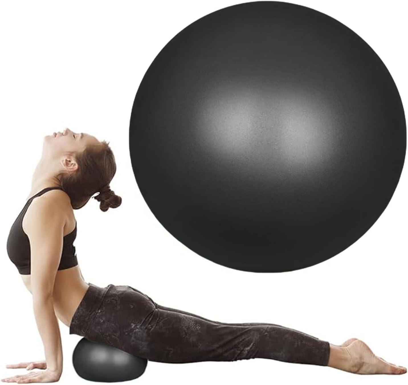 flintronic 25 cm mini pilatesbal, kleine anti-burst oefenbal voor yoga, pilates, balans, fysiotherapie, stretching en core fitness - inclusief stabiliteitsbal workoutgids