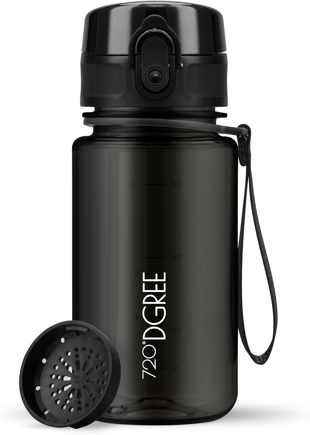 720°DGREE uberBottle Drinkfles, waterfles + fruitzeef, 350 ml, 500 ml, 650 ml, 1 l, 1,5 l, 2 l, BPA-vrij, waterdicht, lekvrij, herbruikbaar, licht, ideaal voor school, sport, fitness, fitnessstudio