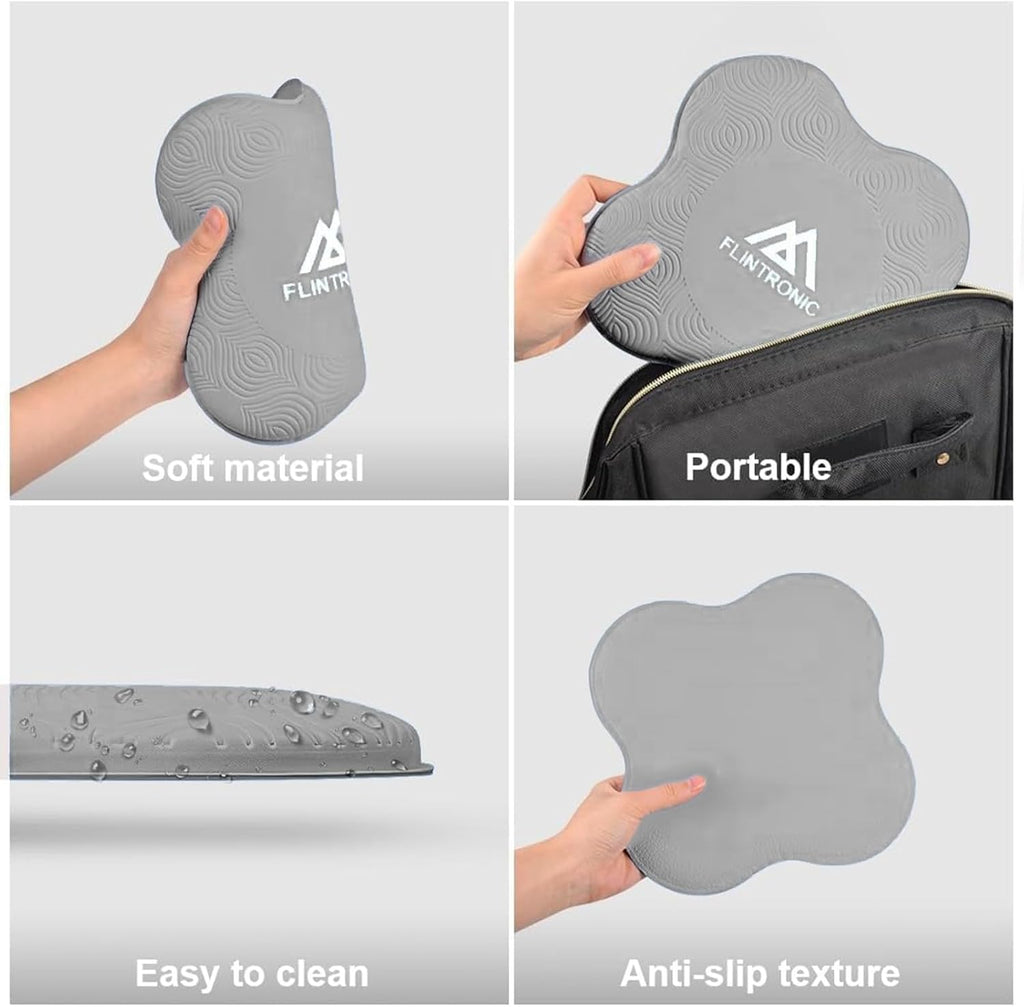 Flintronic Yoga-kniebeschermer, set van 2 antislip, yogamat, yoga-steunkussen, sportbalanskussen, comfortabele lichtgewicht ondersteuning voor knieën, handen, polsen en ellebogen - 20 x 20 cm, met