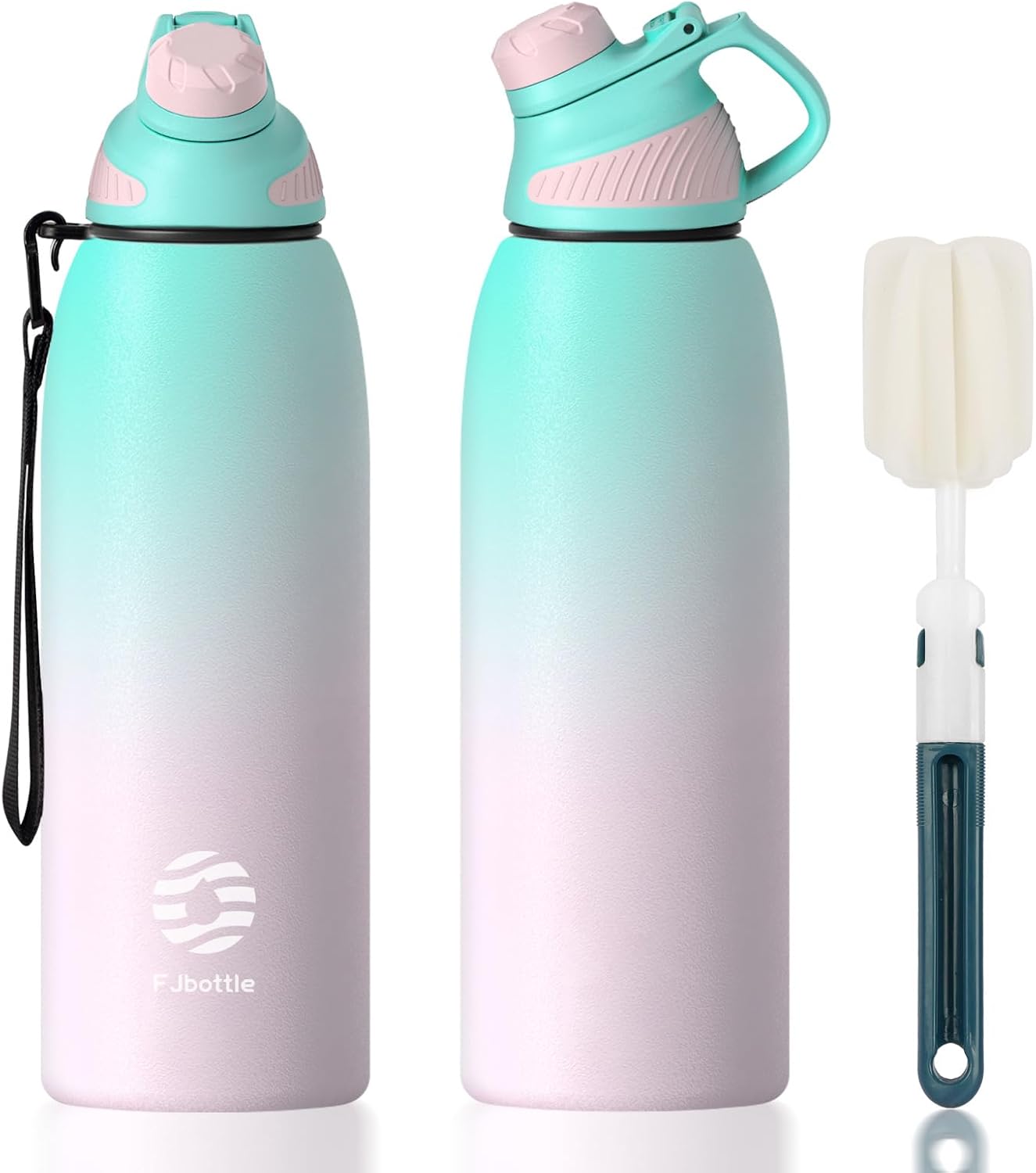 Fjbottle RVS Waterfles Sport met Magnetische Dop – 1500ml, 1000ml, 800ml, 600ml, 400ml – BPA-vrij & Lekvrij – Geschikt voor Koolzuur – Thermosfles voor School, Fitness, Kinderen