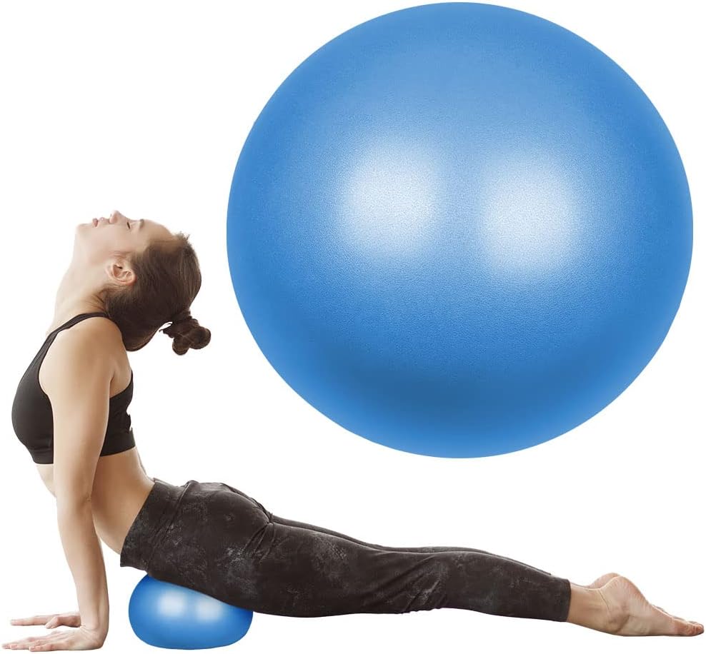 flintronic 25 cm mini pilatesbal, kleine anti-burst oefenbal voor yoga, pilates, balans, fysiotherapie, stretching en core fitness - inclusief stabiliteitsbal workoutgids