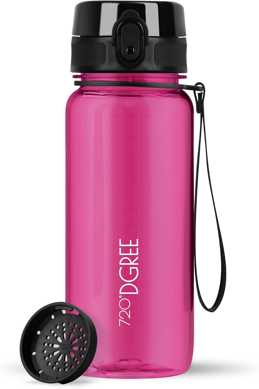 720°DGREE uberBottle Drinkfles, waterfles + fruitzeef, 350 ml, 500 ml, 650 ml, 1 l, 1,5 l, 2 l, BPA-vrij, waterdicht, lekvrij, herbruikbaar, licht, ideaal voor school, sport, fitness, fitnessstudio