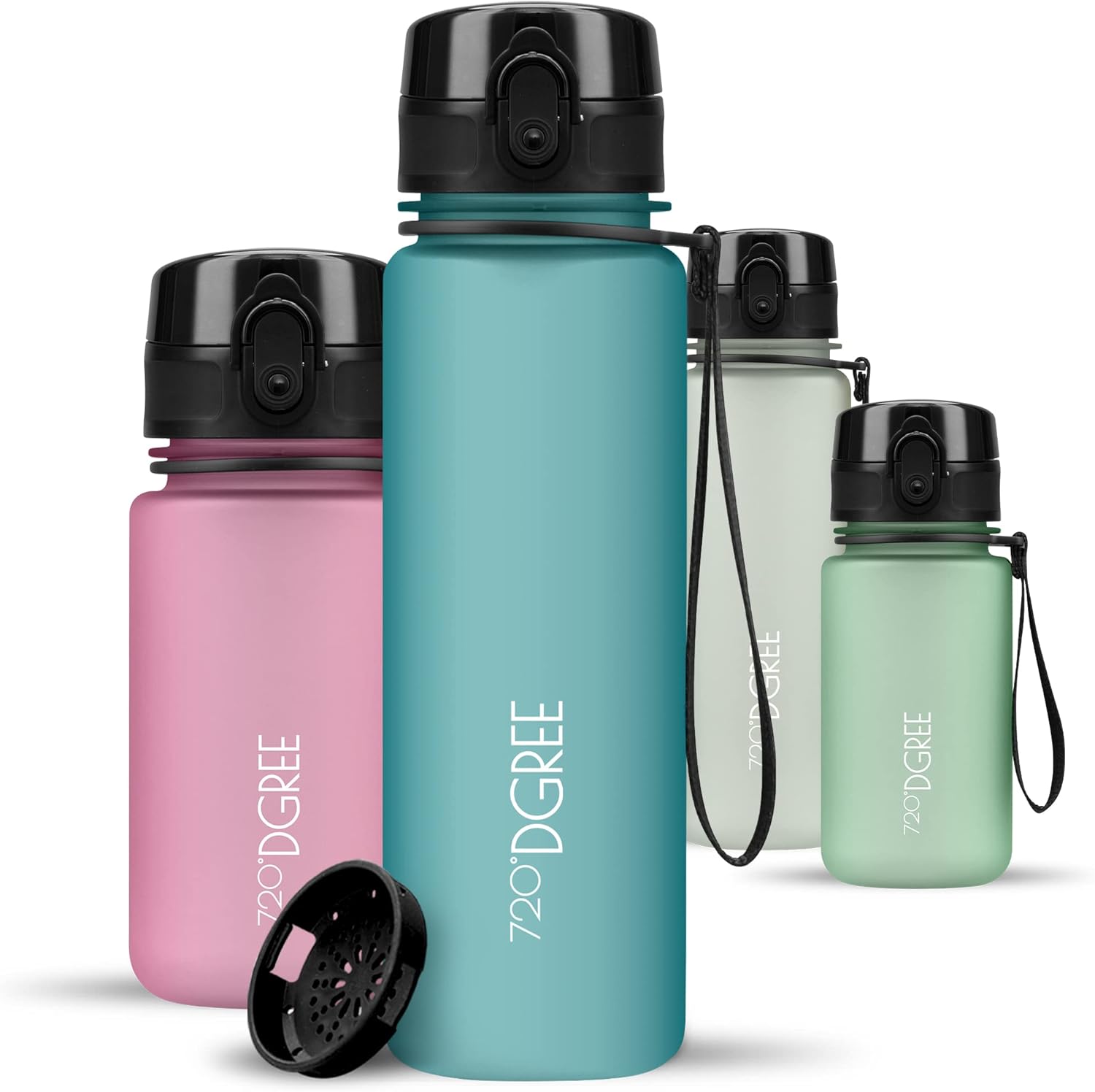 720°DGREE uberBottle Drinkfles, waterfles + fruitzeef, 350 ml, 500 ml, 650 ml, 1 l, 1,5 l, 2 l, BPA-vrij, waterdicht, lekvrij, herbruikbaar, licht, ideaal voor school, sport, fitness, fitnessstudio