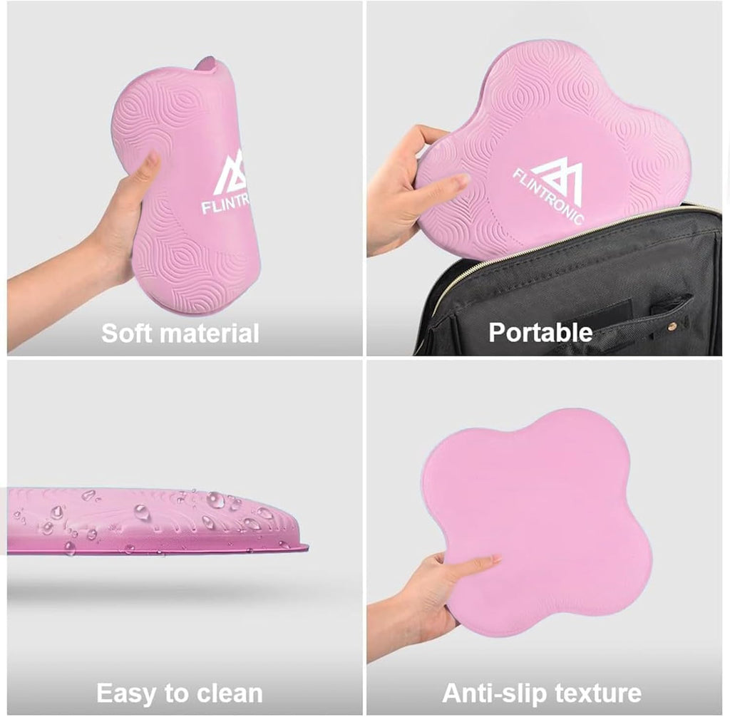 Flintronic Yoga-kniebeschermer, set van 2 antislip, yogamat, yoga-steunkussen, sportbalanskussen, comfortabele lichtgewicht ondersteuning voor knieën, handen, polsen en ellebogen - 20 x 20 cm, met