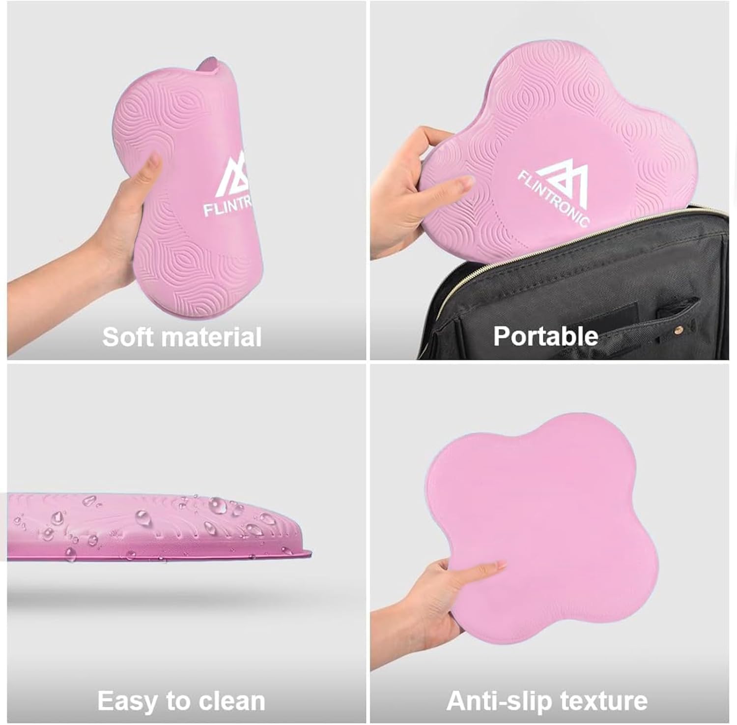 Flintronic Yoga-kniebeschermer, set van 2 antislip, yogamat, yoga-steunkussen, sportbalanskussen, comfortabele lichtgewicht ondersteuning voor knieën, handen, polsen en ellebogen - 20 x 20 cm, met