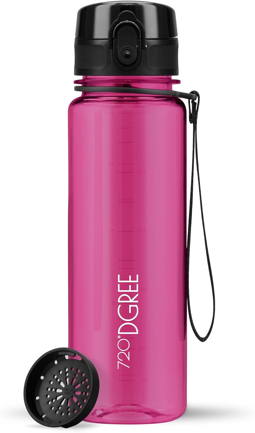 720°DGREE uberBottle Drinkfles, waterfles + fruitzeef, 350 ml, 500 ml, 650 ml, 1 l, 1,5 l, 2 l, BPA-vrij, waterdicht, lekvrij, herbruikbaar, licht, ideaal voor school, sport, fitness, fitnessstudio