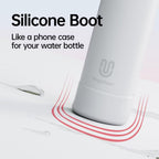 Magcheer Magnetische waterfles met telefoonhouder compatibel met MagSafe geïsoleerde sportfles voor koude dranken voor 24 uur statief fles voor reizen en fitness selfie (zwart)