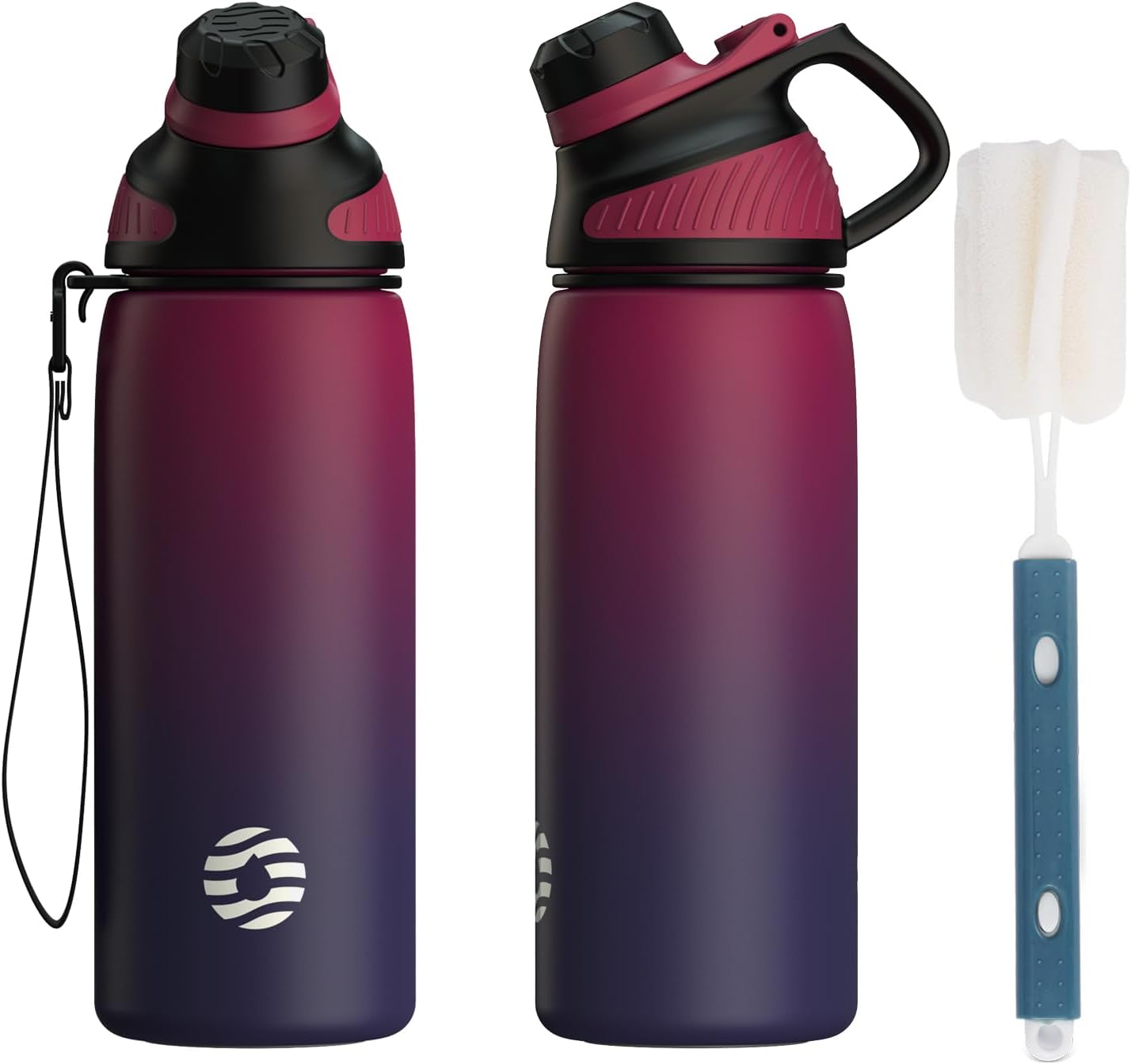 Fjbottle RVS Waterfles Sport met Magnetische Dop – 1500ml, 1000ml, 800ml, 600ml, 400ml – BPA-vrij & Lekvrij – Geschikt voor Koolzuur – Thermosfles voor School, Fitness, Kinderen