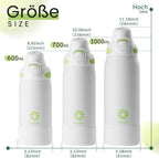 Fjbottle Thermosfles met rietje, magnetische handgreep voor telefoon + dubbel drinksysteem, sportfles, 1 l/700/600 ml, opening met 1 klik, BPA-vrij, lekvrij, voor fitnessstudio, yoga