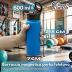 Magnetische drinkfles van roestvrij staal, 500 ml, met geïntegreerde magneetvoet, 21,5 x 7 cm, verkrijgbaar in 6 kleuren (groen)