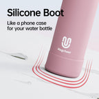 Magcheer Magnetische waterfles met telefoonhouder compatibel met MagSafe geïsoleerde sportfles voor koude dranken voor 24 uur statief fles voor reizen en fitness selfie (zwart)