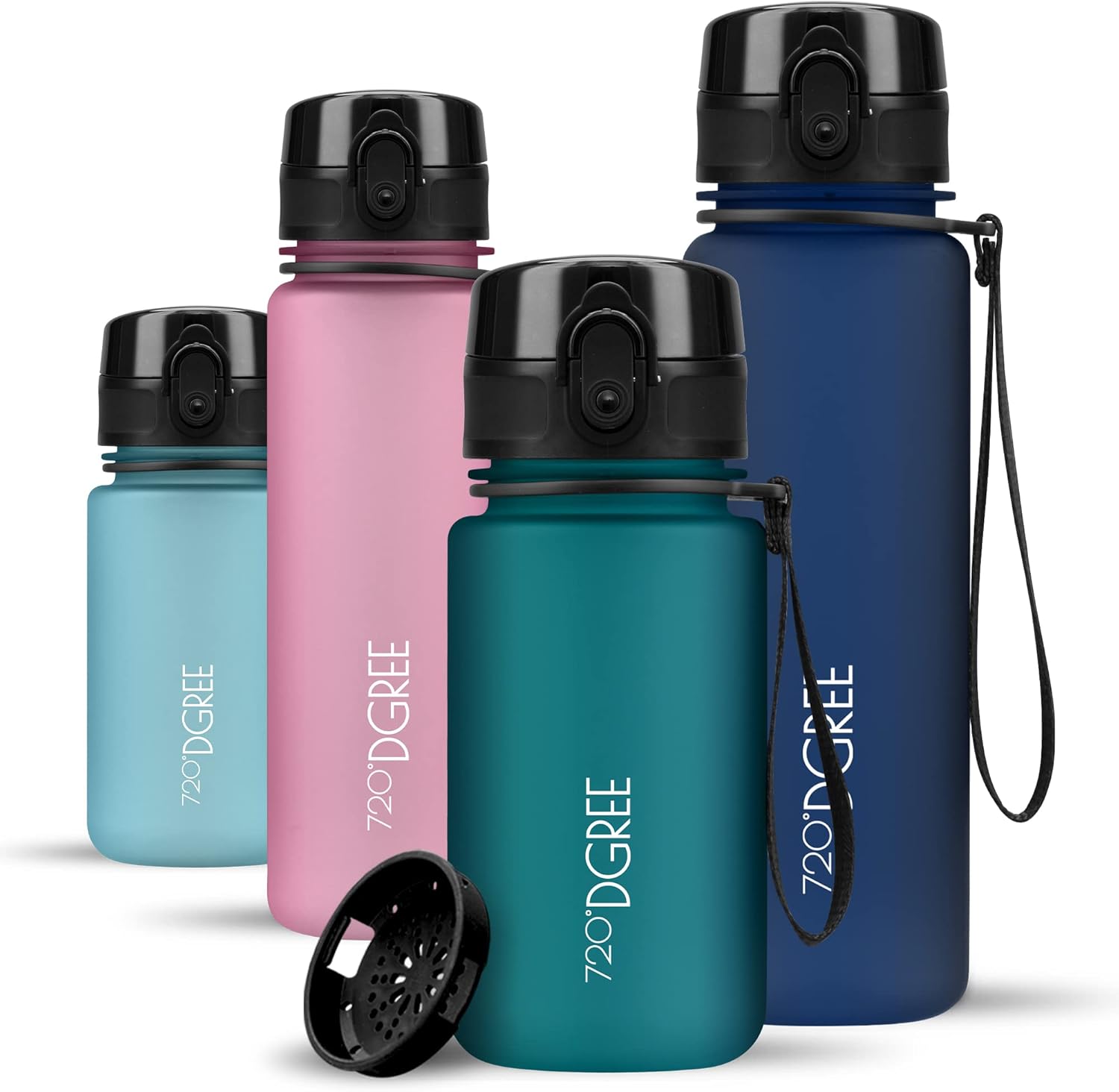 720°DGREE uberBottle Drinkfles, waterfles + fruitzeef, 350 ml, 500 ml, 650 ml, 1 l, 1,5 l, 2 l, BPA-vrij, waterdicht, lekvrij, herbruikbaar, licht, ideaal voor school, sport, fitness, fitnessstudio