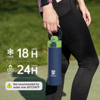 Magcheer Magnetische waterfles met telefoonhouder compatibel met MagSafe geïsoleerde sportfles voor koude dranken voor 24 uur statief fles voor reizen en fitness selfie (zwart)