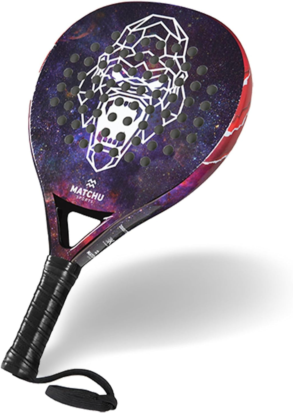 MATCHU - Padel racket - Inclusief een draagtas - 100% carbon frame, fiberglasse toplaag en zacht EVA foam - 3D grip technologie