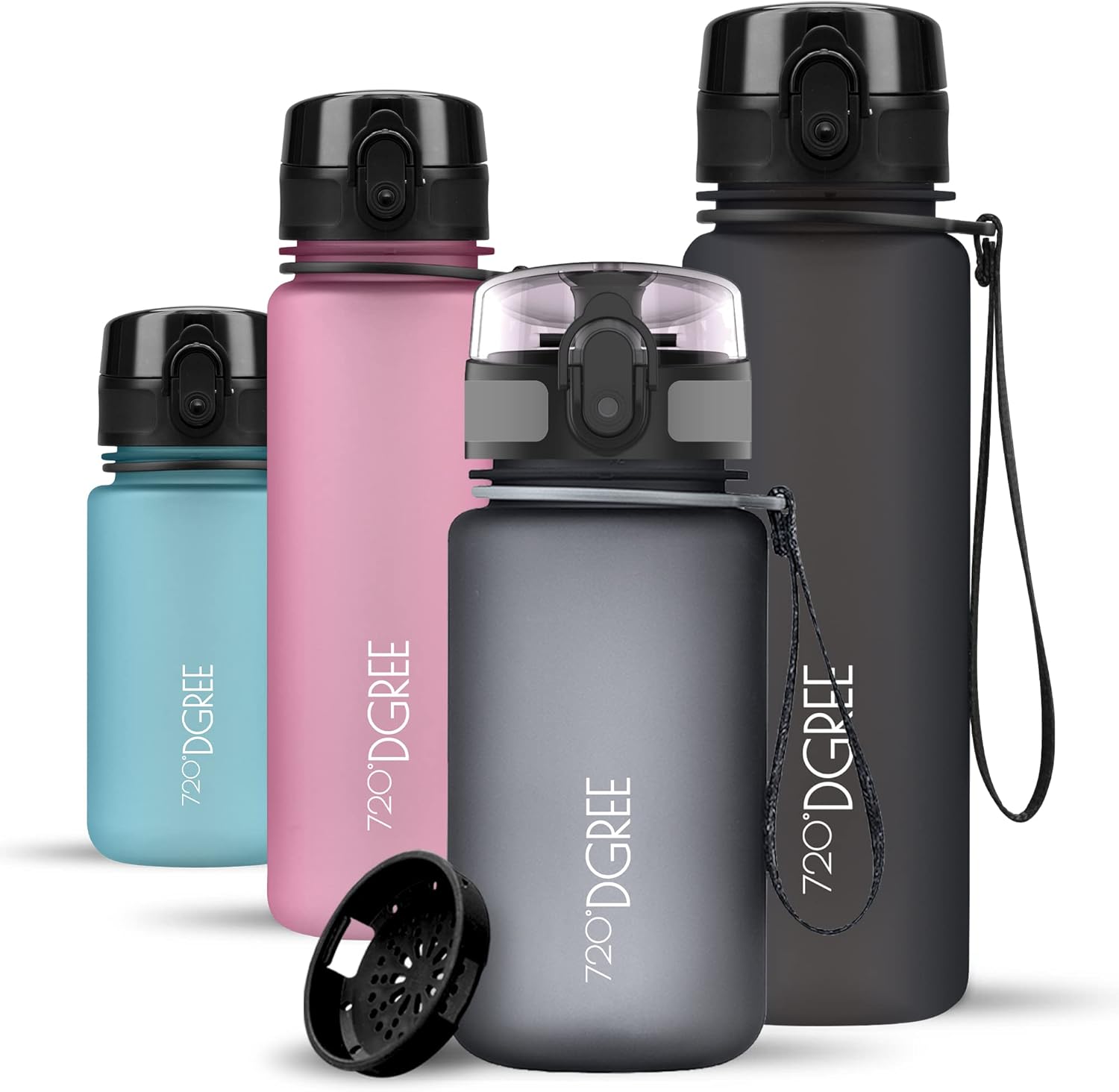 720°DGREE uberBottle Drinkfles, waterfles + fruitzeef, 350 ml, 500 ml, 650 ml, 1 l, 1,5 l, 2 l, BPA-vrij, waterdicht, lekvrij, herbruikbaar, licht, ideaal voor school, sport, fitness, fitnessstudio