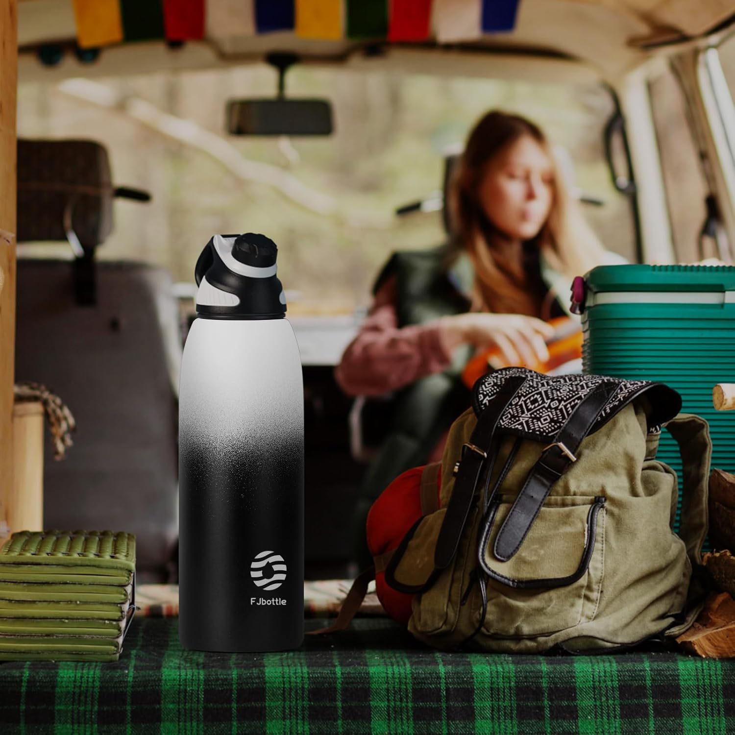 Fjbottle RVS Waterfles Sport met Magnetische Dop – 1500ml, 1000ml, 800ml, 600ml, 400ml – BPA-vrij & Lekvrij – Geschikt voor Koolzuur – Thermosfles voor School, Fitness, Kinderen