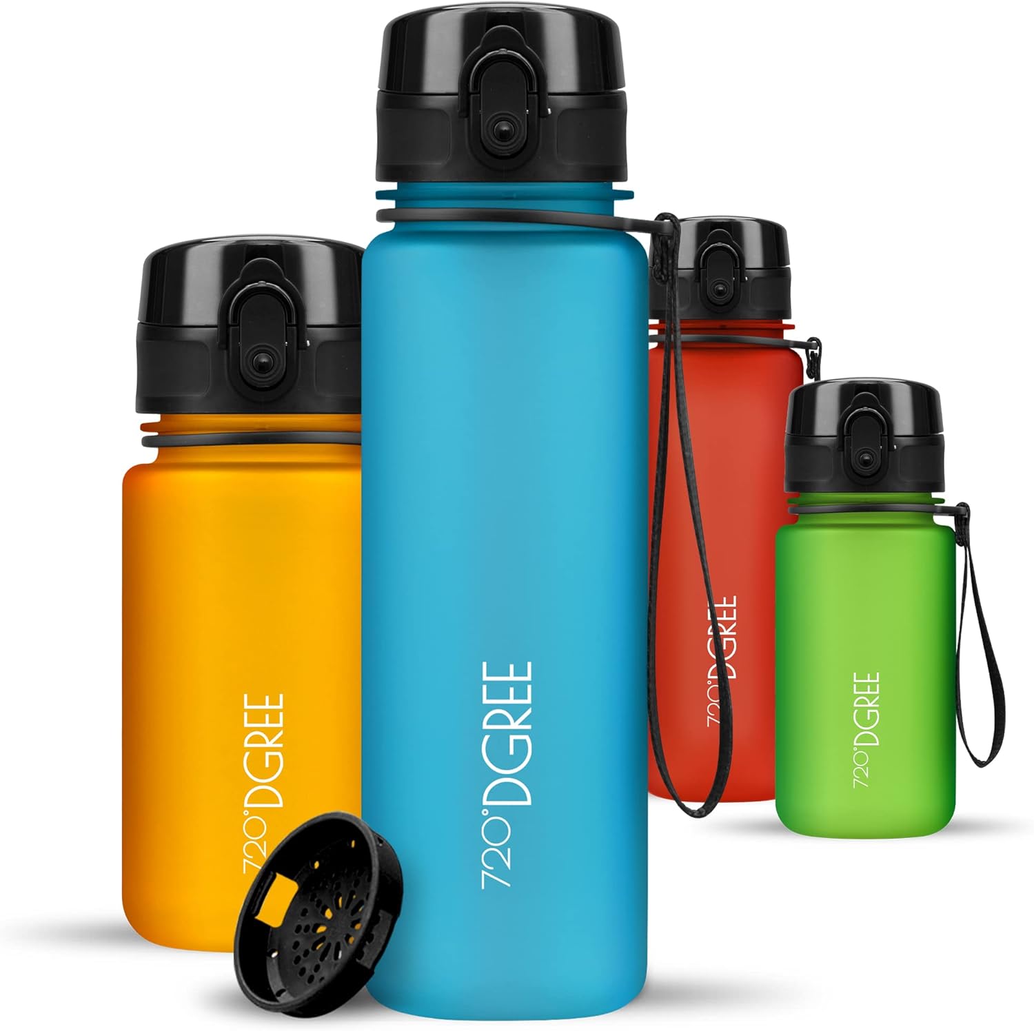 720°DGREE uberBottle Drinkfles, waterfles + fruitzeef, 350 ml, 500 ml, 650 ml, 1 l, 1,5 l, 2 l, BPA-vrij, waterdicht, lekvrij, herbruikbaar, licht, ideaal voor school, sport, fitness, fitnessstudio
