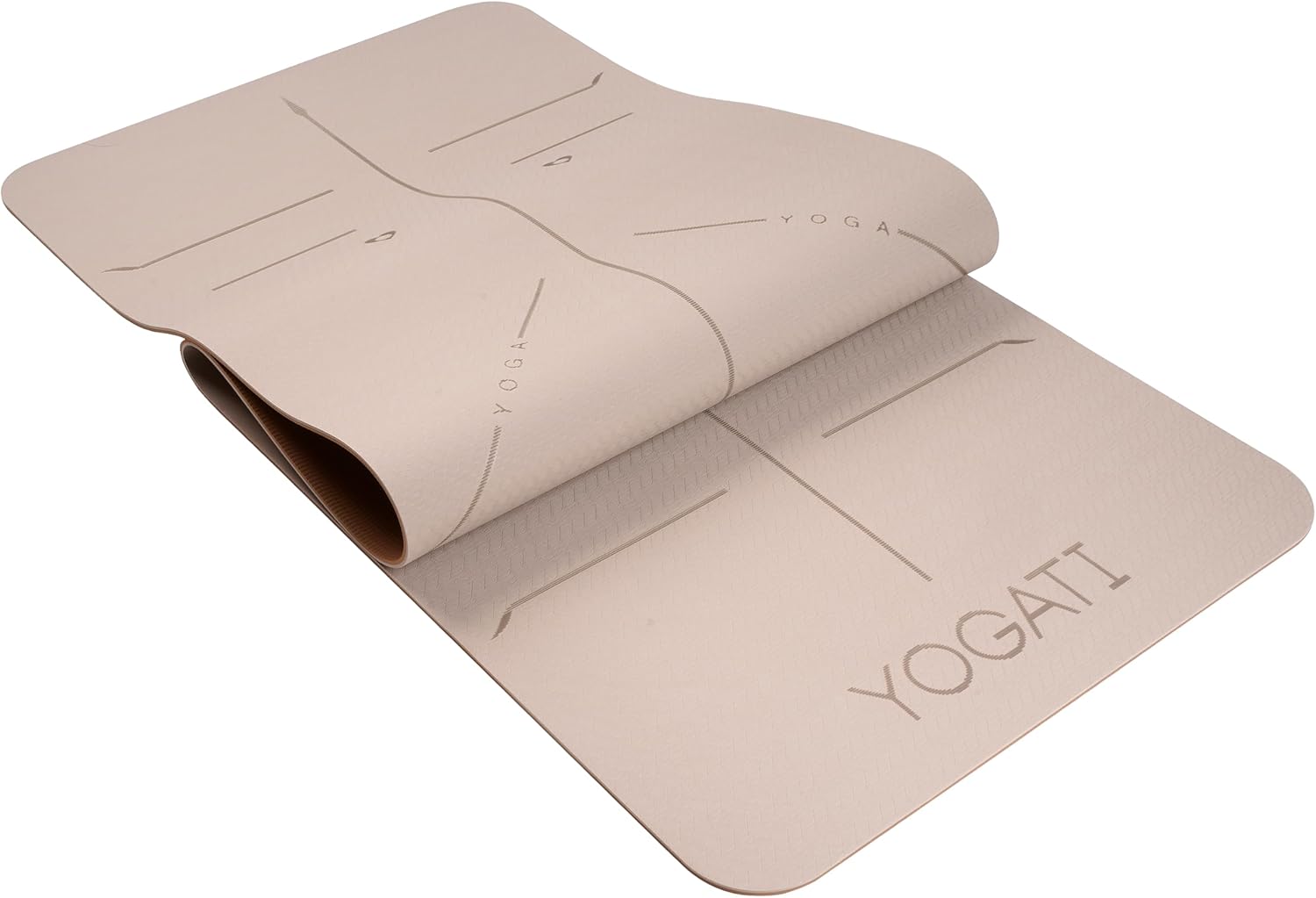 YOGATI – milieuvriendelijke yogamat - TPE, non-slip en dikke yogamat. Yoga Matten met Body Alignment Lines. Perfect Pilates Mat voor workout oefening, Gym en Fitness.