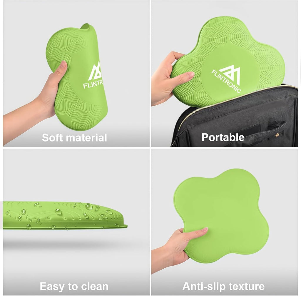 Flintronic Yoga-kniebeschermer, set van 2 antislip, yogamat, yoga-steunkussen, sportbalanskussen, comfortabele lichtgewicht ondersteuning voor knieën, handen, polsen en ellebogen - 20 x 20 cm, met
