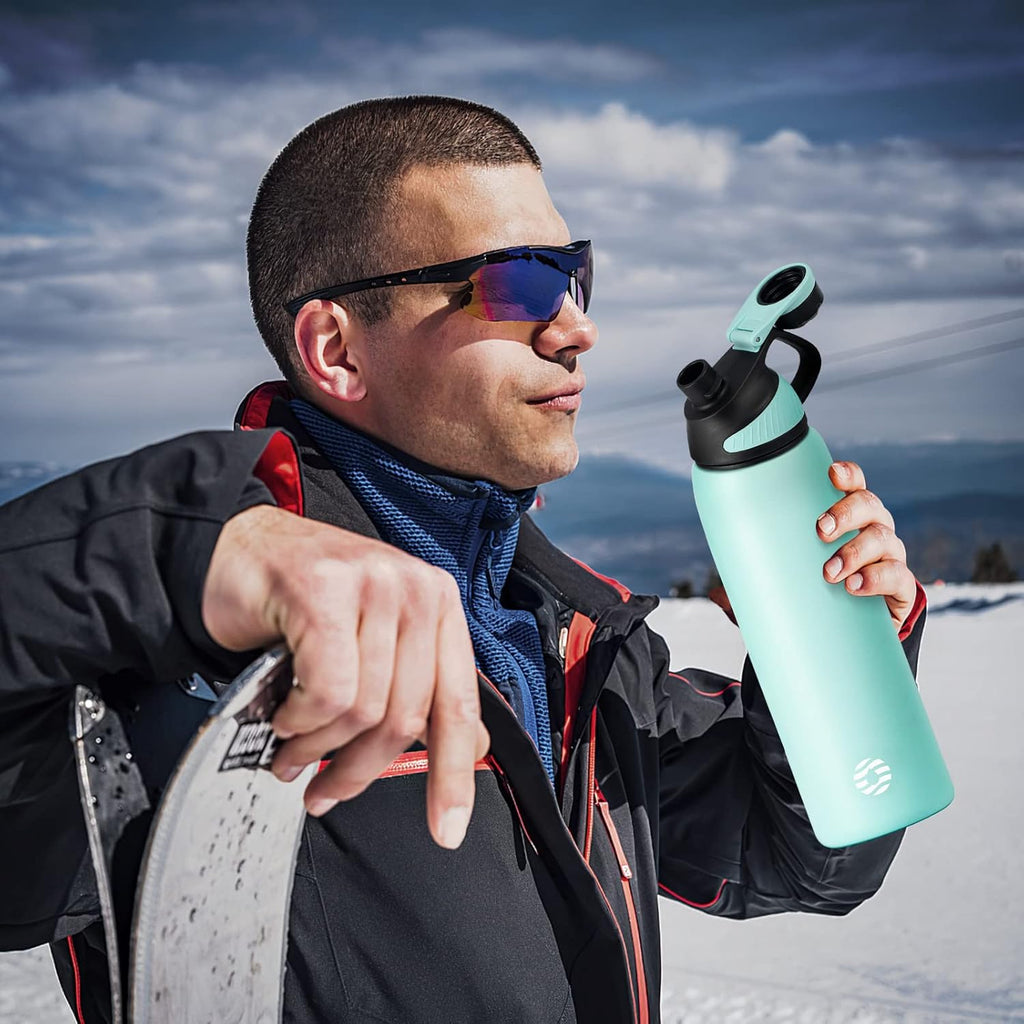 Fjbottle RVS Waterfles Sport met Magnetische Dop – 1500ml, 1000ml, 800ml, 600ml, 400ml – BPA-vrij & Lekvrij – Geschikt voor Koolzuur – Thermosfles voor School, Fitness, Kinderen