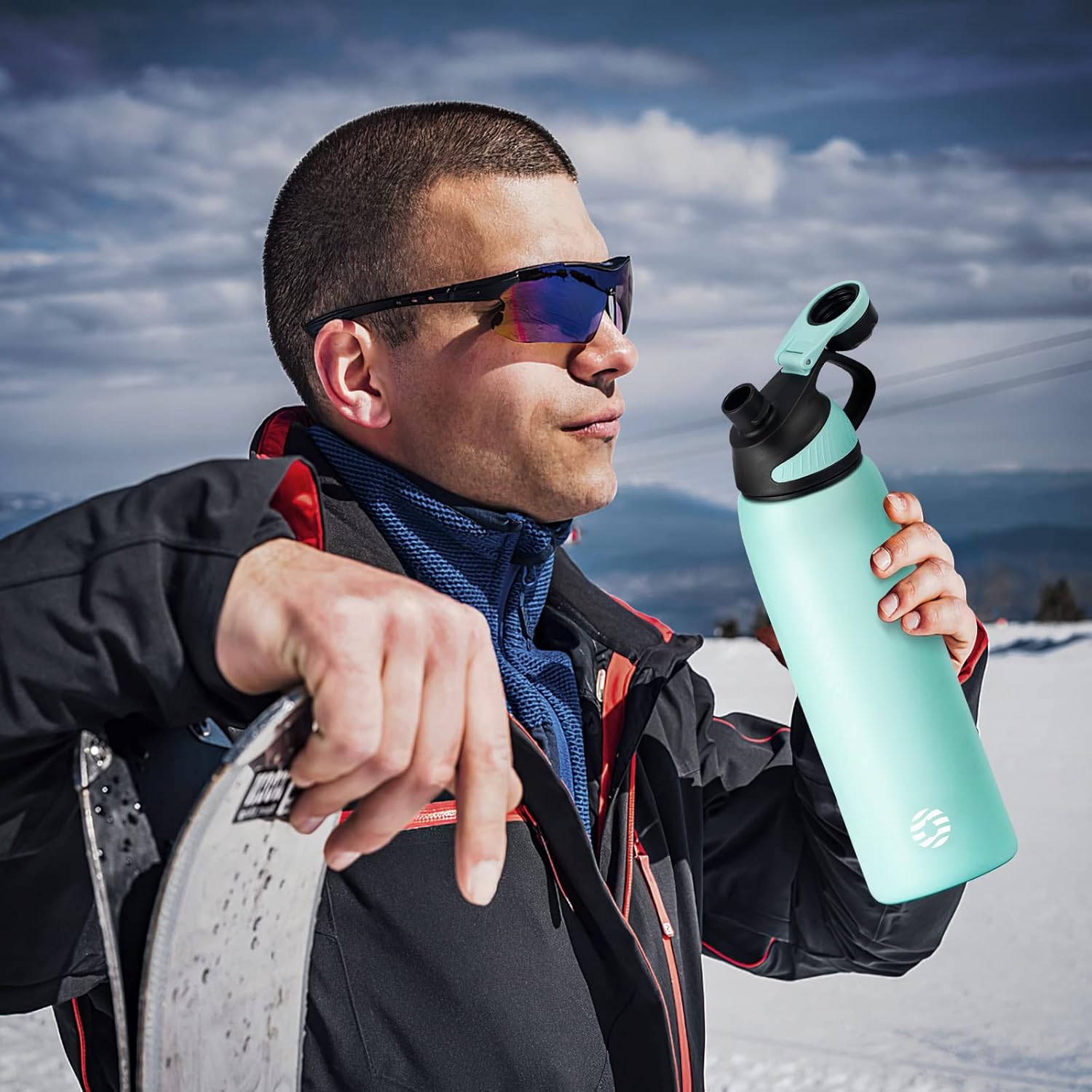 Fjbottle RVS Waterfles Sport met Magnetische Dop – 1500ml, 1000ml, 800ml, 600ml, 400ml – BPA-vrij & Lekvrij – Geschikt voor Koolzuur – Thermosfles voor School, Fitness, Kinderen
