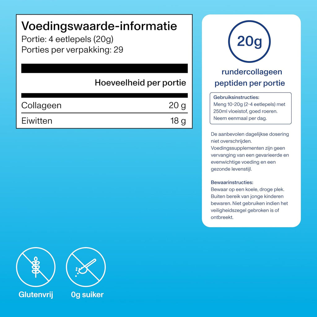 Vital Proteins Collageen Peptiden Poeder Supplement (Type I, III), Gehydrolyseerd Collageen, Ondersteuning voor Haar, Huid, Nagels, Paleodieet, Glutenvrij, Niet-GGO, 20 g per Portie, 587 g