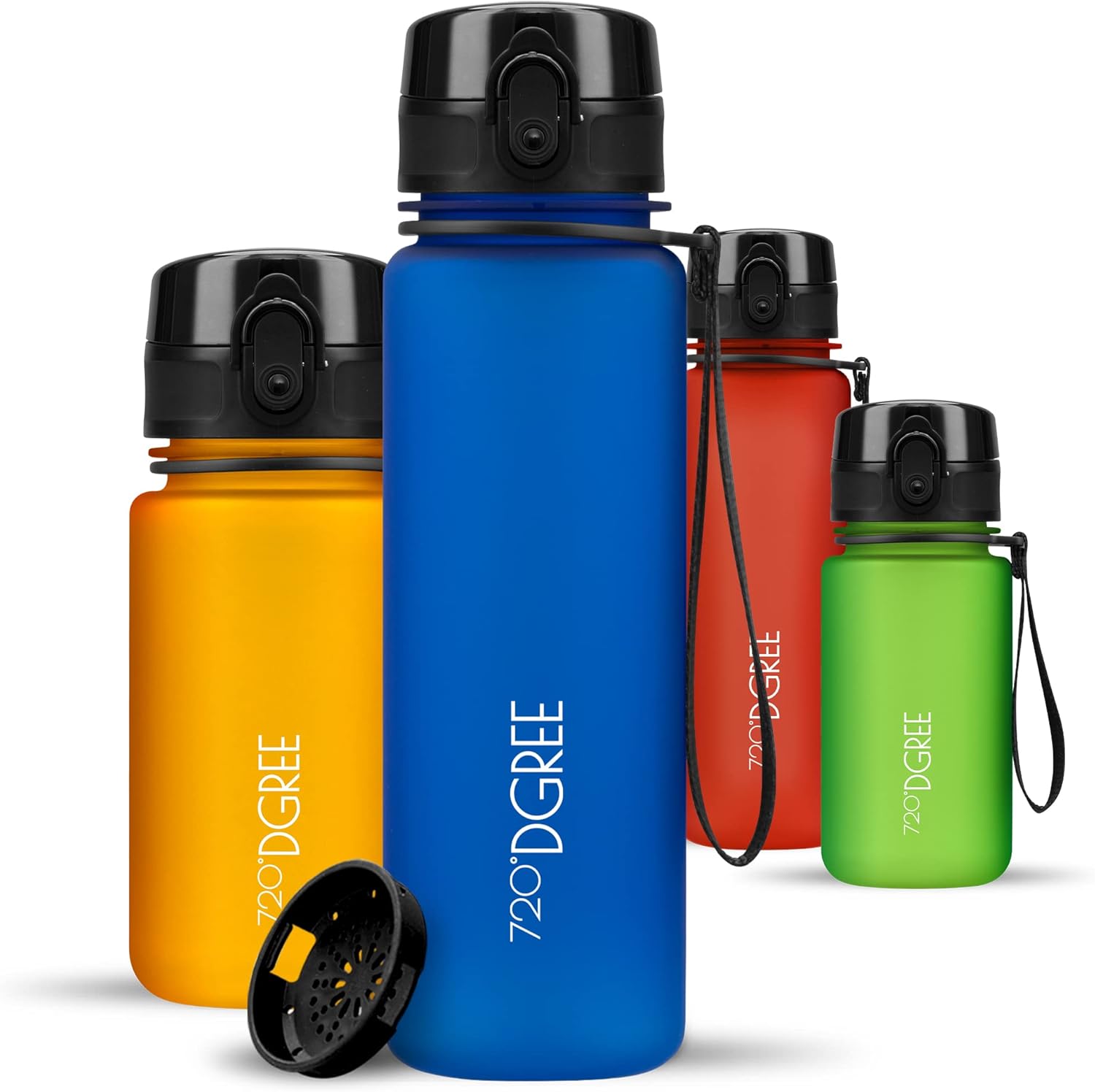 720°DGREE uberBottle Drinkfles, waterfles + fruitzeef, 350 ml, 500 ml, 650 ml, 1 l, 1,5 l, 2 l, BPA-vrij, waterdicht, lekvrij, herbruikbaar, licht, ideaal voor school, sport, fitness, fitnessstudio