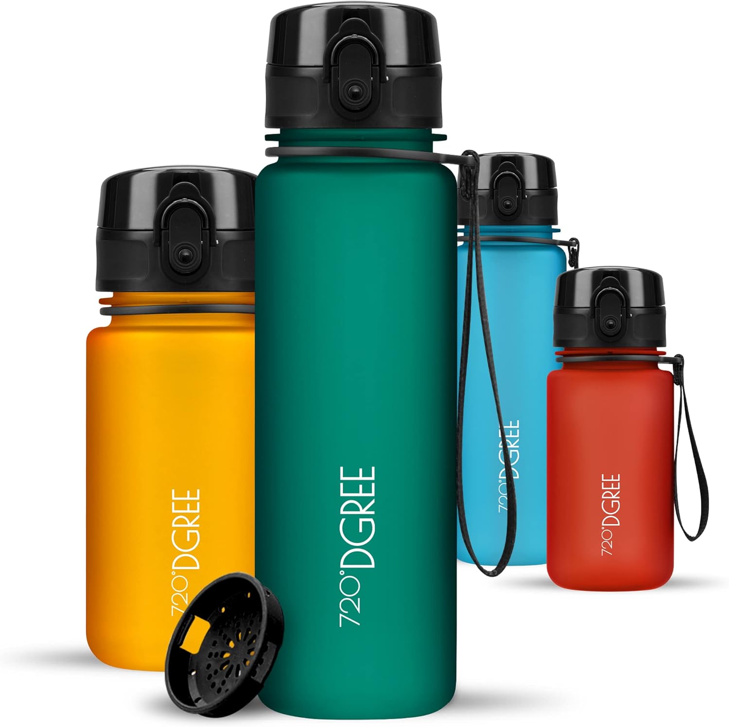 720°DGREE uberBottle Drinkfles, waterfles + fruitzeef, 350 ml, 500 ml, 650 ml, 1 l, 1,5 l, 2 l, BPA-vrij, waterdicht, lekvrij, herbruikbaar, licht, ideaal voor school, sport, fitness, fitnessstudio