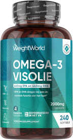 Omega 3 Visolie - 2000 mg - Levert 1100 mg omega 3-vetzuren - 660 mg EPA en 440 mg DHA - 240 softgels voor 4 maanden voorraad - Gemaakt in het Verenigd Koninkrijk - Van WeightWorld