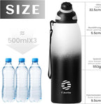 Fjbottle RVS Waterfles Sport met Magnetische Dop – 1500ml, 1000ml, 800ml, 600ml, 400ml – BPA-vrij & Lekvrij – Geschikt voor Koolzuur – Thermosfles voor School, Fitness, Kinderen