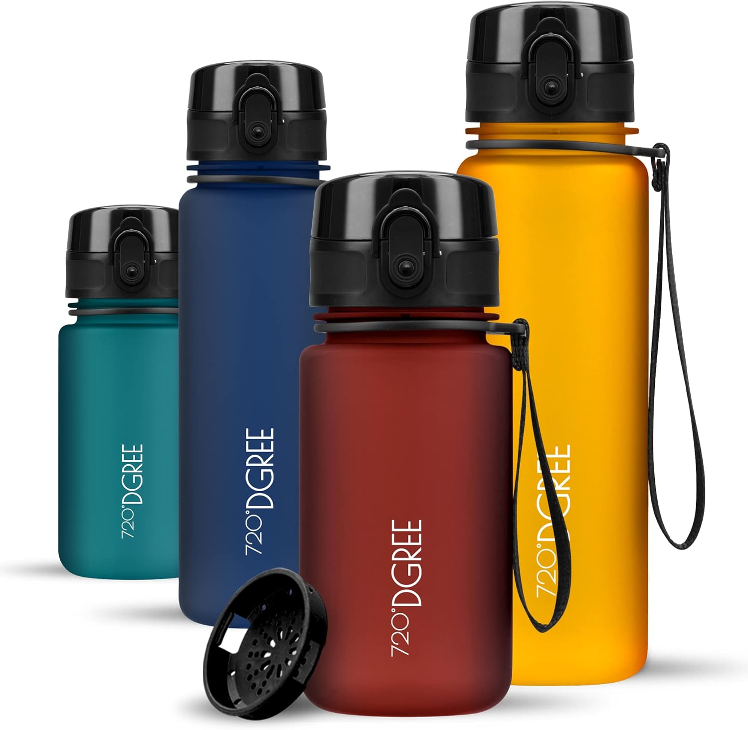 720°DGREE uberBottle Drinkfles, waterfles + fruitzeef, 350 ml, 500 ml, 650 ml, 1 l, 1,5 l, 2 l, BPA-vrij, waterdicht, lekvrij, herbruikbaar, licht, ideaal voor school, sport, fitness, fitnessstudio