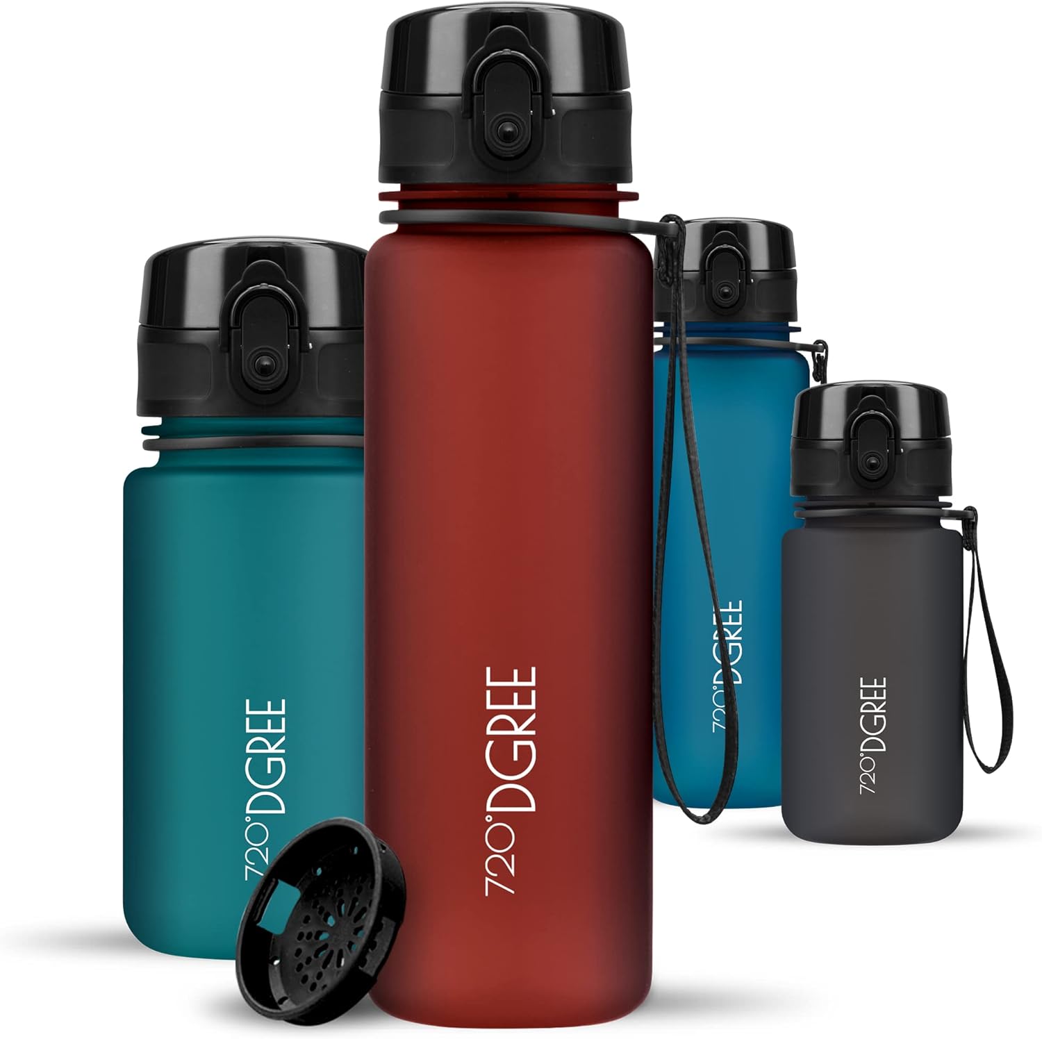 720°DGREE uberBottle Drinkfles, waterfles + fruitzeef, 350 ml, 500 ml, 650 ml, 1 l, 1,5 l, 2 l, BPA-vrij, waterdicht, lekvrij, herbruikbaar, licht, ideaal voor school, sport, fitness, fitnessstudio