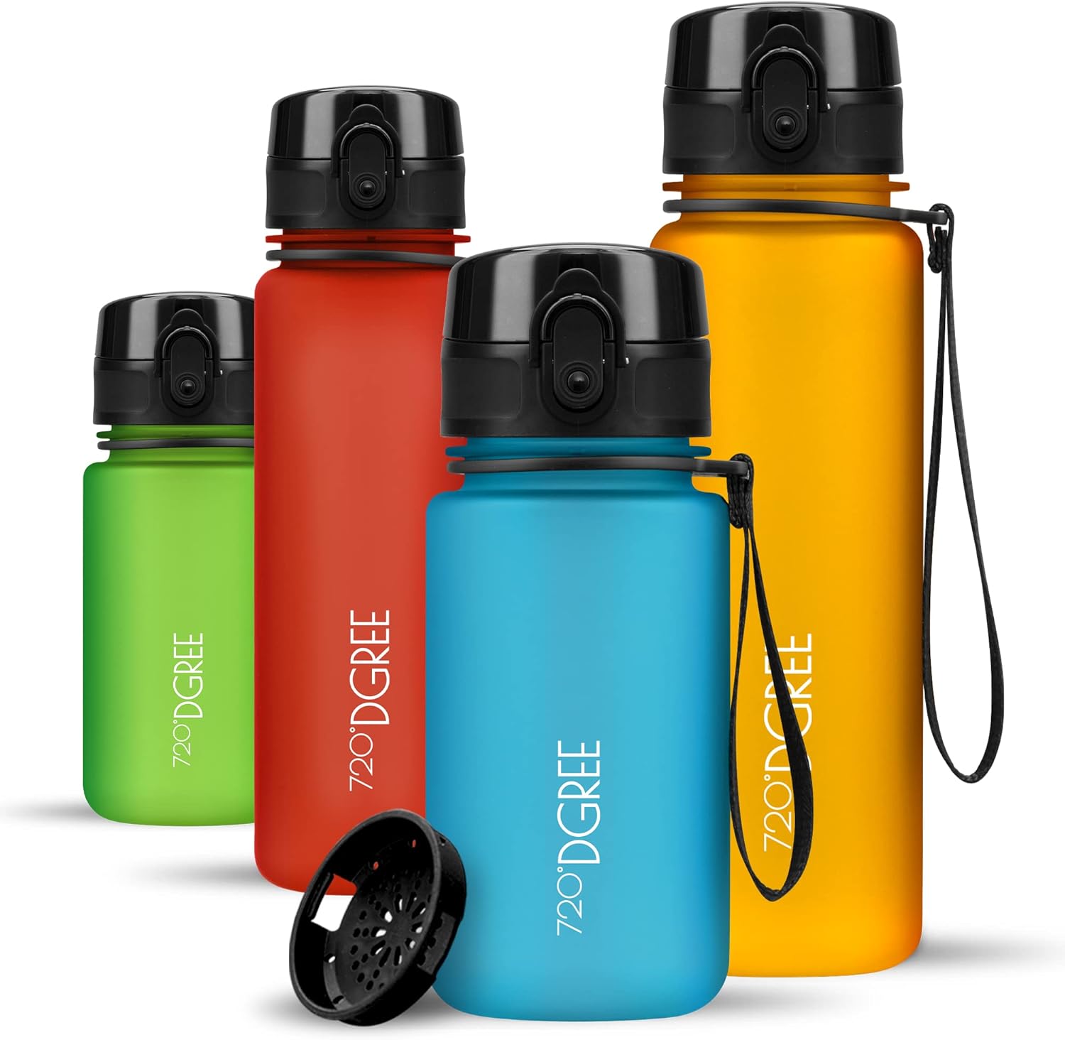 720°DGREE uberBottle Drinkfles, waterfles + fruitzeef, 350 ml, 500 ml, 650 ml, 1 l, 1,5 l, 2 l, BPA-vrij, waterdicht, lekvrij, herbruikbaar, licht, ideaal voor school, sport, fitness, fitnessstudio