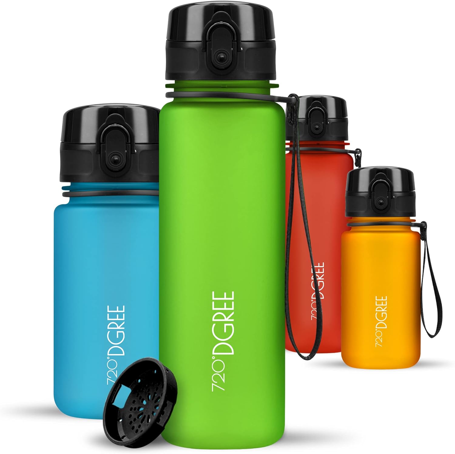 720°DGREE uberBottle Drinkfles, waterfles + fruitzeef, 350 ml, 500 ml, 650 ml, 1 l, 1,5 l, 2 l, BPA-vrij, waterdicht, lekvrij, herbruikbaar, licht, ideaal voor school, sport, fitness, fitnessstudio