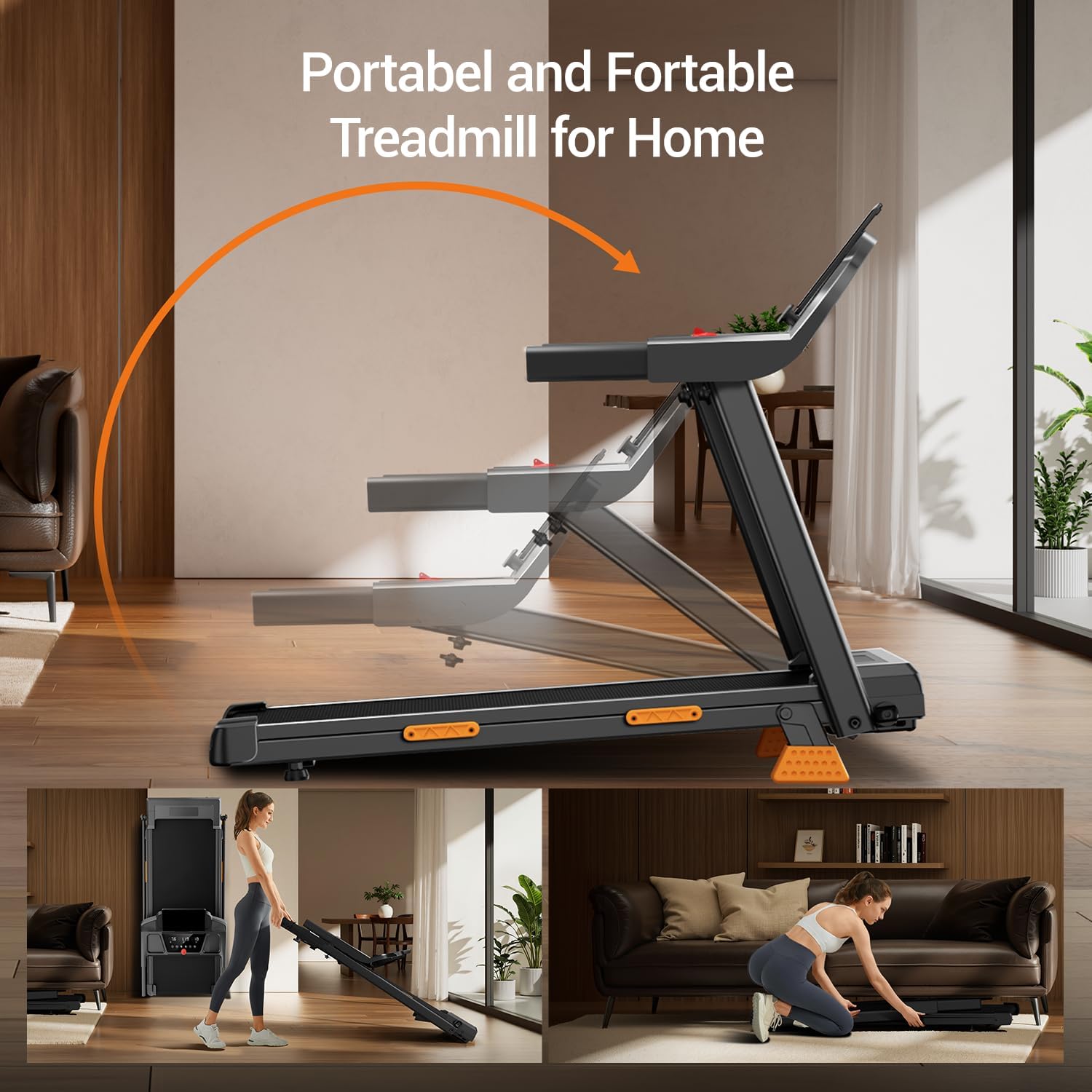 LONTEK Opvouwbare loopband met helling 15%, walking pad met helling 12 km/u, loopband voor thuis met 3.0 PK motor en LED-display, maximale belasting 136 kg