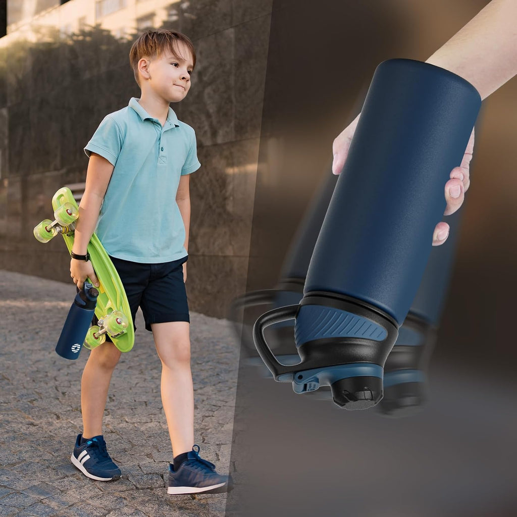Fjbottle RVS Waterfles Sport met Magnetische Dop – 1500ml, 1000ml, 800ml, 600ml, 400ml – BPA-vrij & Lekvrij – Geschikt voor Koolzuur – Thermosfles voor School, Fitness, Kinderen