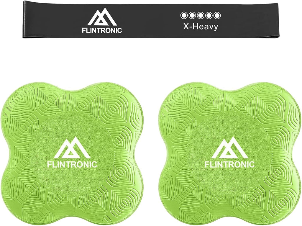 Flintronic Yoga-kniebeschermer, set van 2 antislip, yogamat, yoga-steunkussen, sportbalanskussen, comfortabele lichtgewicht ondersteuning voor knieën, handen, polsen en ellebogen - 20 x 20 cm, met