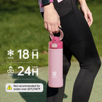 Magcheer Magnetische waterfles met telefoonhouder compatibel met MagSafe geïsoleerde sportfles voor koude dranken voor 24 uur statief fles voor reizen en fitness selfie (zwart)