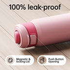 Magcheer Magnetische waterfles met telefoonhouder compatibel met MagSafe geïsoleerde sportfles voor koude dranken voor 24 uur statief fles voor reizen en fitness selfie (zwart)