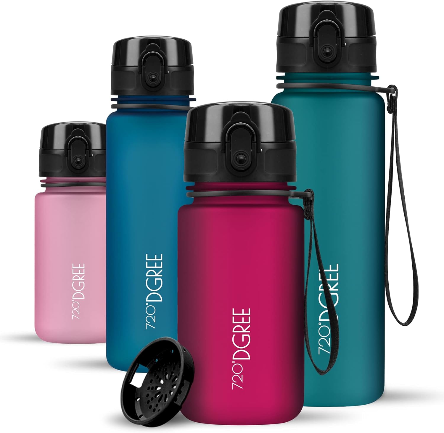 720°DGREE uberBottle Drinkfles, waterfles + fruitzeef, 350 ml, 500 ml, 650 ml, 1 l, 1,5 l, 2 l, BPA-vrij, waterdicht, lekvrij, herbruikbaar, licht, ideaal voor school, sport, fitness, fitnessstudio