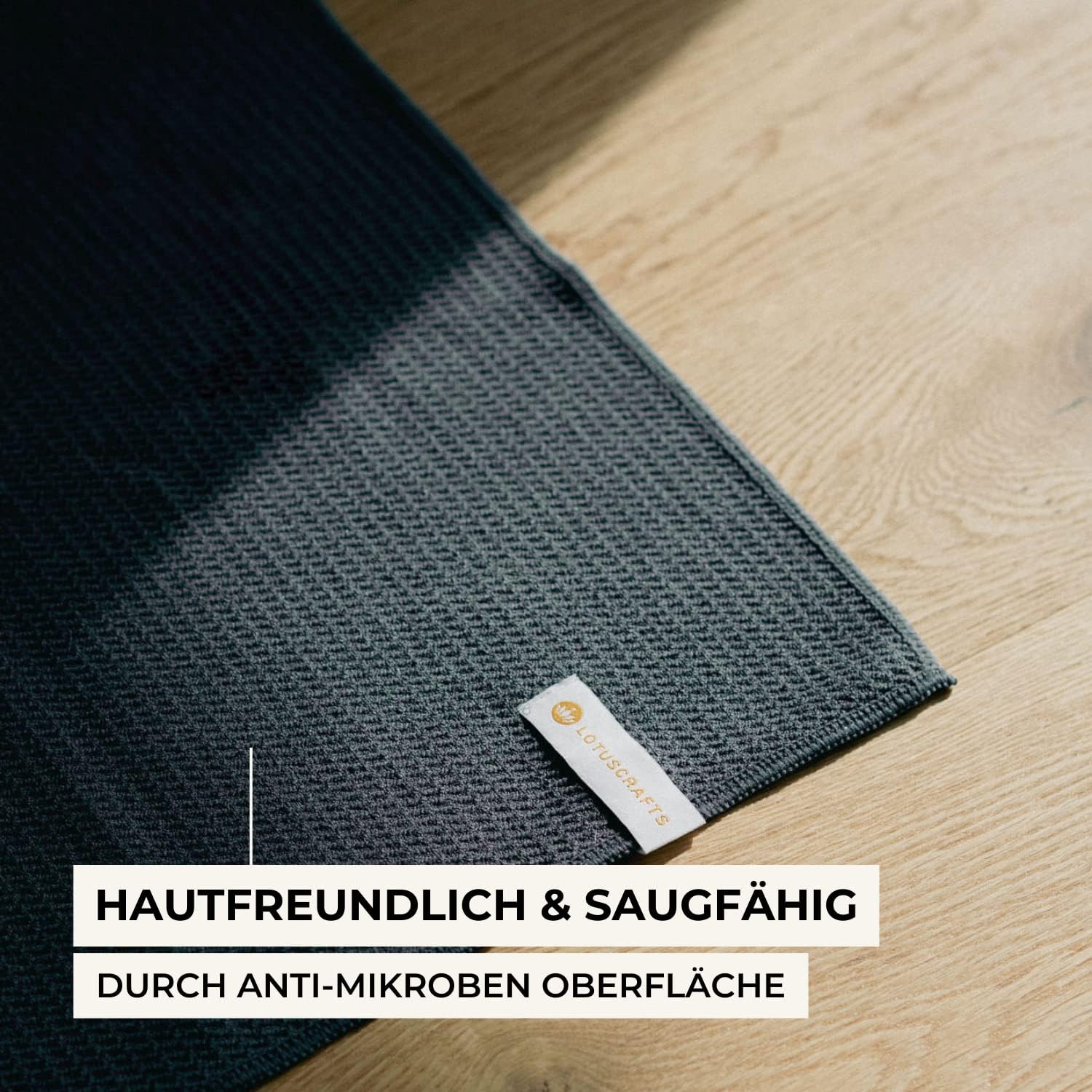 Lotuscrafts Yoga Handdoek Wet Grip - antislip & sneldrogend - slipvrije yogahanddoek met sterke grip - yogadoek ideaal voor Hot Yoga [183 x 61 cm].