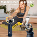 Fjbottle Thermosfles met rietje, magnetische handgreep voor telefoon + dubbel drinksysteem, sportfles, 1 l/700/600 ml, opening met 1 klik, BPA-vrij, lekvrij, voor fitnessstudio, yoga