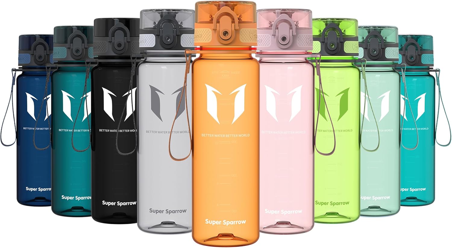 Super Sparrow Waterfles Sport 750ml – BPA-vrije Tritan Drinkfles, Lekvrij & Morsvrij – Lichtgewicht Herbruikbare Sportfles voor Fitness, Gym, Fietsen en Outdoor