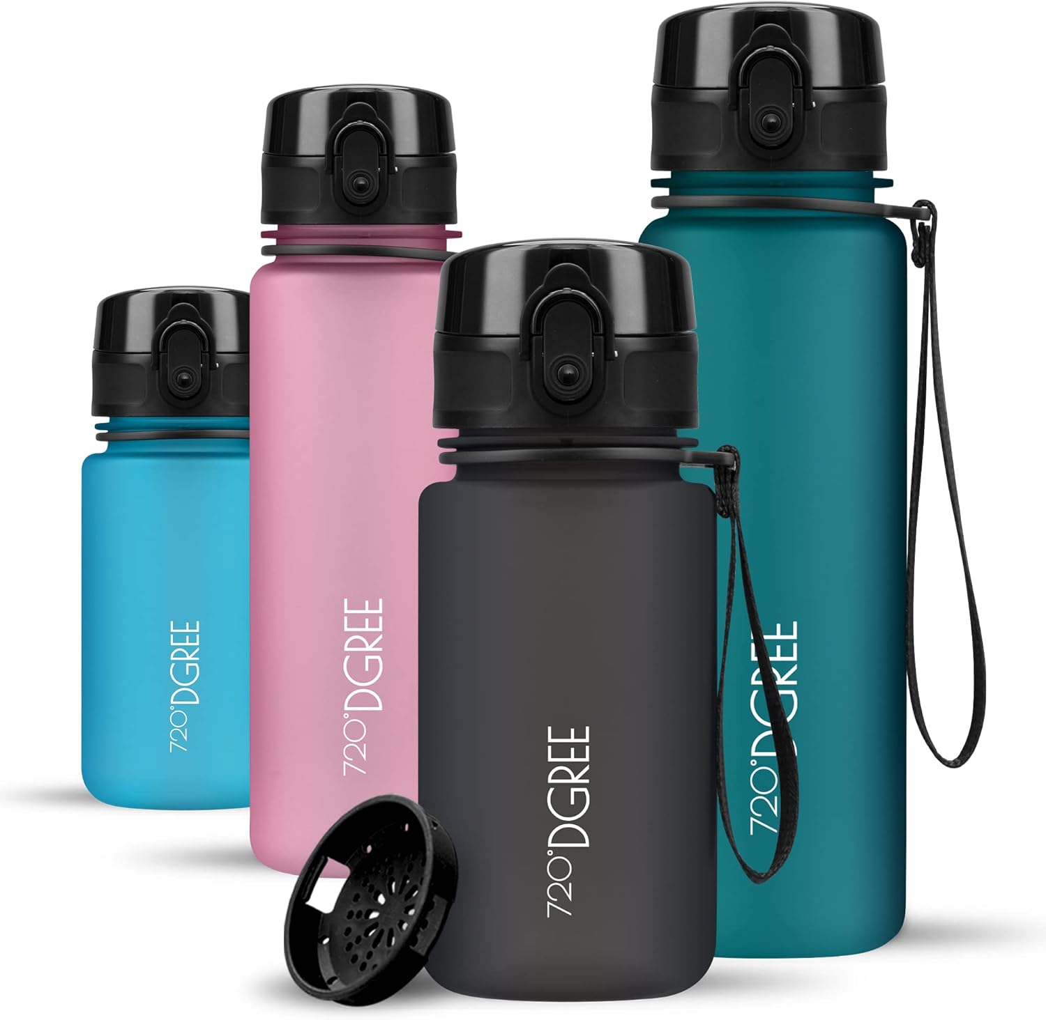 720°DGREE uberBottle Drinkfles, waterfles + fruitzeef, 350 ml, 500 ml, 650 ml, 1 l, 1,5 l, 2 l, BPA-vrij, waterdicht, lekvrij, herbruikbaar, licht, ideaal voor school, sport, fitness, fitnessstudio