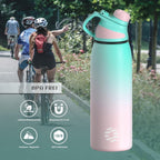 Fjbottle RVS Waterfles Sport met Magnetische Dop – 1500ml, 1000ml, 800ml, 600ml, 400ml – BPA-vrij & Lekvrij – Geschikt voor Koolzuur – Thermosfles voor School, Fitness, Kinderen