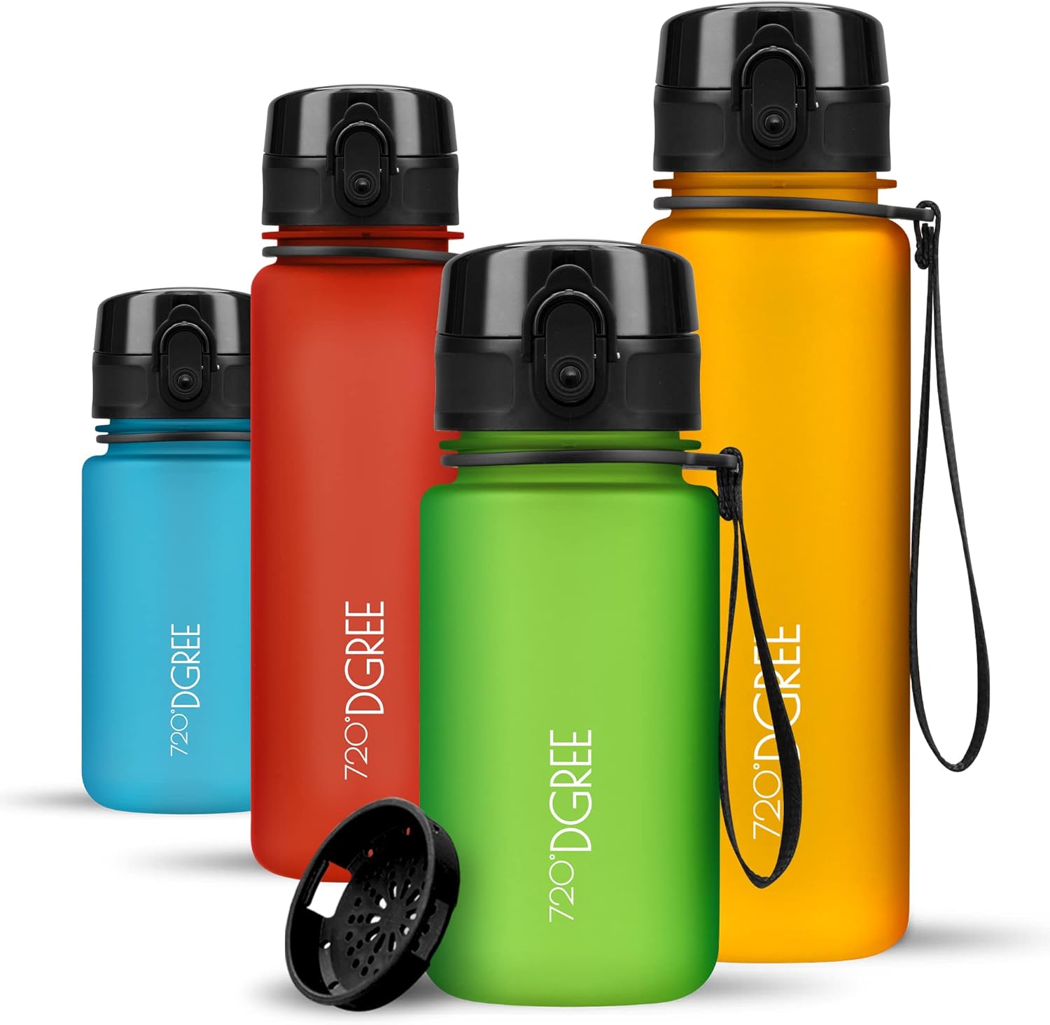 720°DGREE uberBottle Drinkfles, waterfles + fruitzeef, 350 ml, 500 ml, 650 ml, 1 l, 1,5 l, 2 l, BPA-vrij, waterdicht, lekvrij, herbruikbaar, licht, ideaal voor school, sport, fitness, fitnessstudio