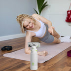 Fjbottle Thermosfles met rietje, magnetische handgreep voor telefoon + dubbel drinksysteem, sportfles, 1 l/700/600 ml, opening met 1 klik, BPA-vrij, lekvrij, voor fitnessstudio, yoga