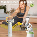 Fjbottle Thermosfles met rietje, magnetische handgreep voor telefoon + dubbel drinksysteem, sportfles, 1 l/700/600 ml, opening met 1 klik, BPA-vrij, lekvrij, voor fitnessstudio, yoga